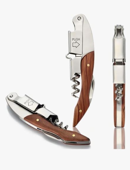 Descorchador de acero inoxidable - madera