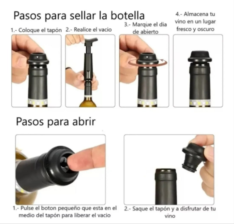 Bomba de vacío + 4 tapones