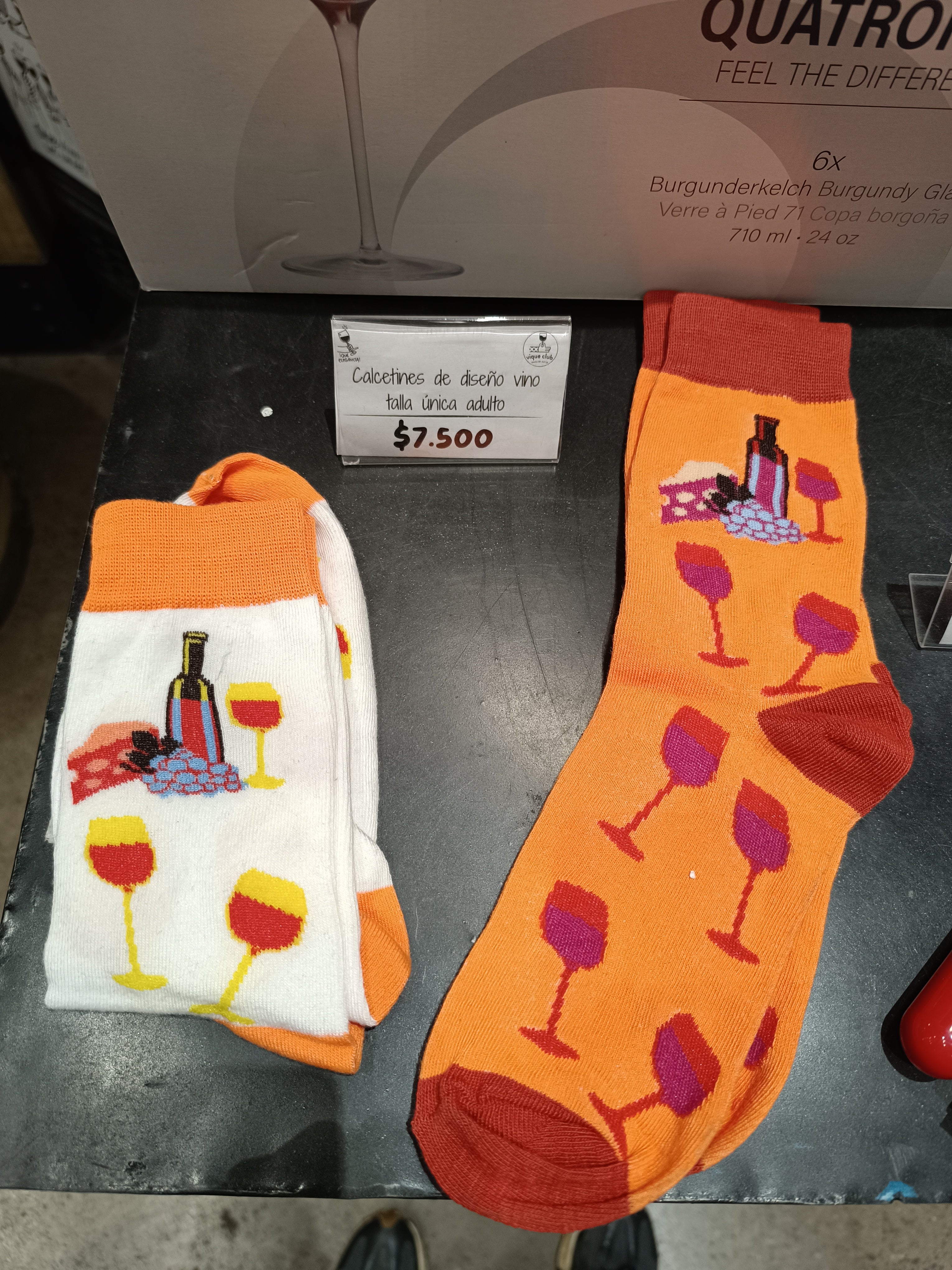 Calcetines diseño vino 1 par